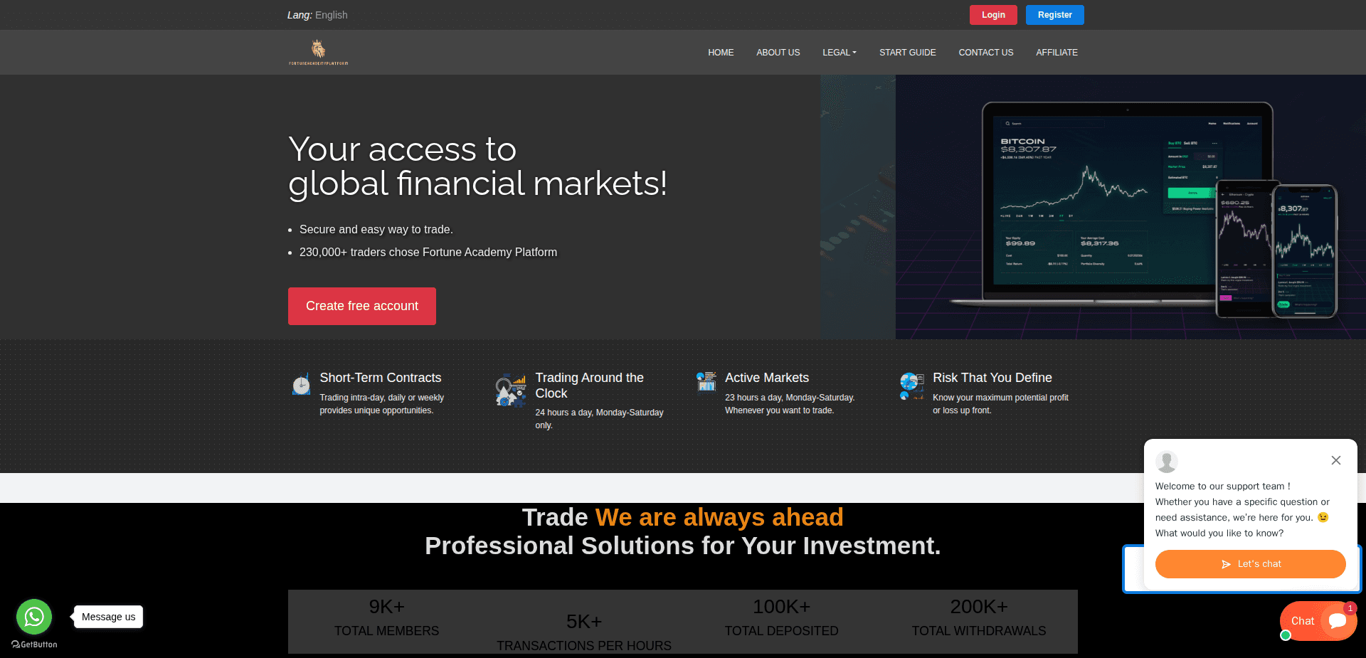 Website screenshot for https://fortuneacademyplatform.com/ - 1