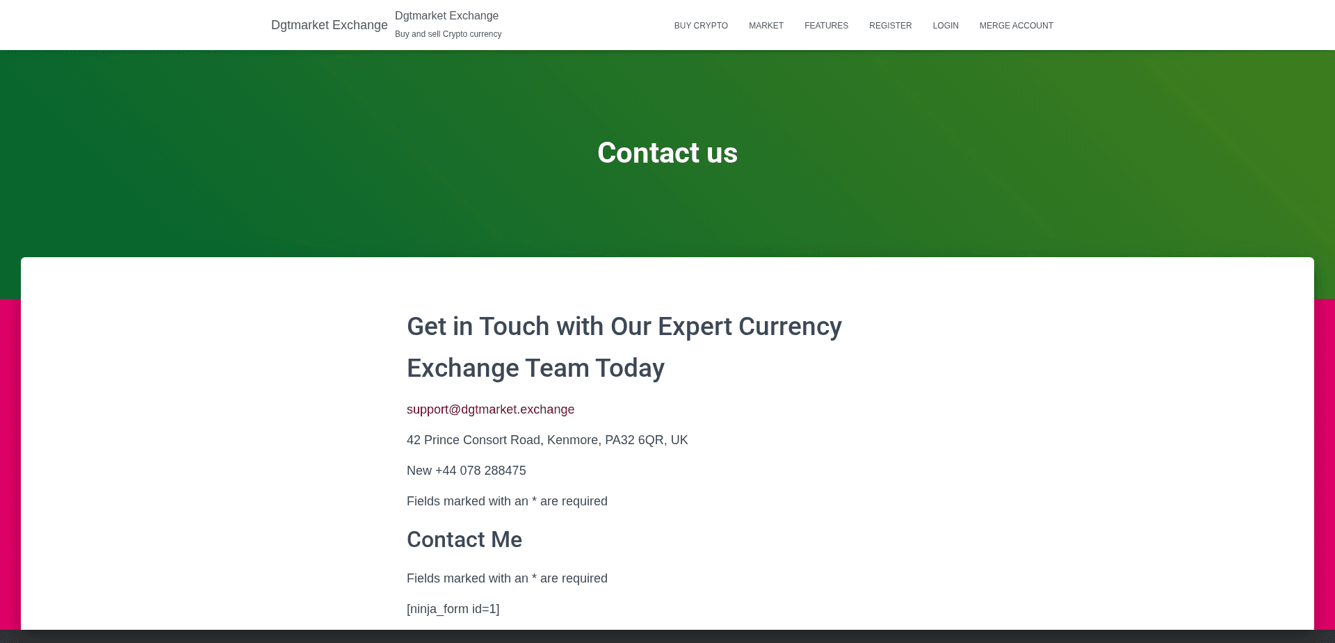 Website screenshot for https://dgtmarket.exchange/ - 3