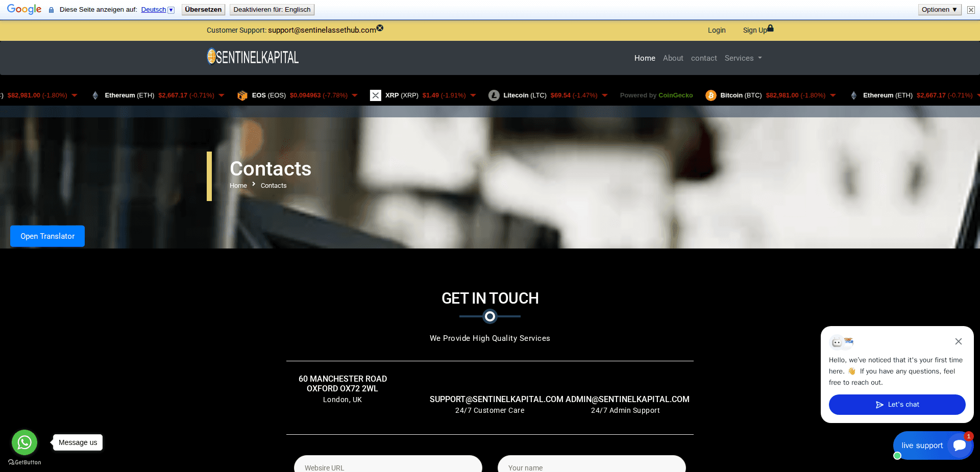 Website screenshot for https://sentinelkapital.com/ - 2