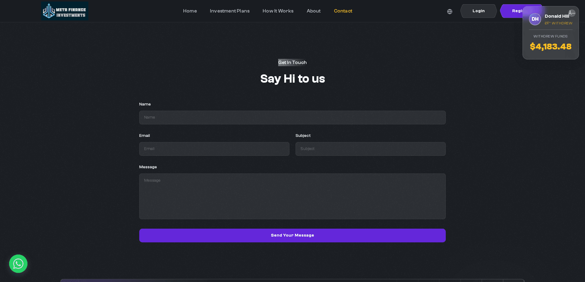 Website screenshot for https://metafinanceinvestments.com/ - 2