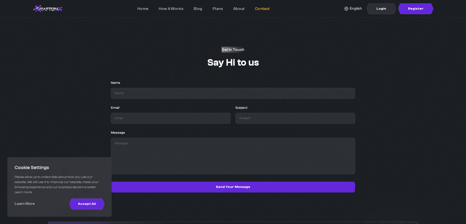 Website screenshot for https://kraftonx.com/ - 2