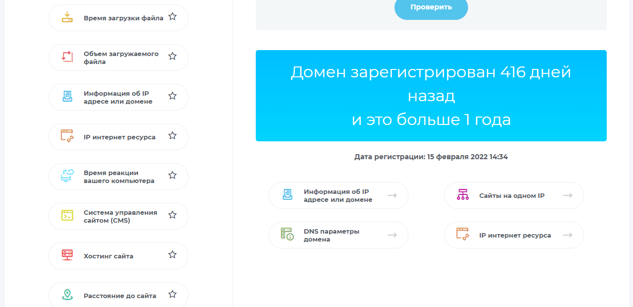 дата регистрации домена сомнительного проекта 