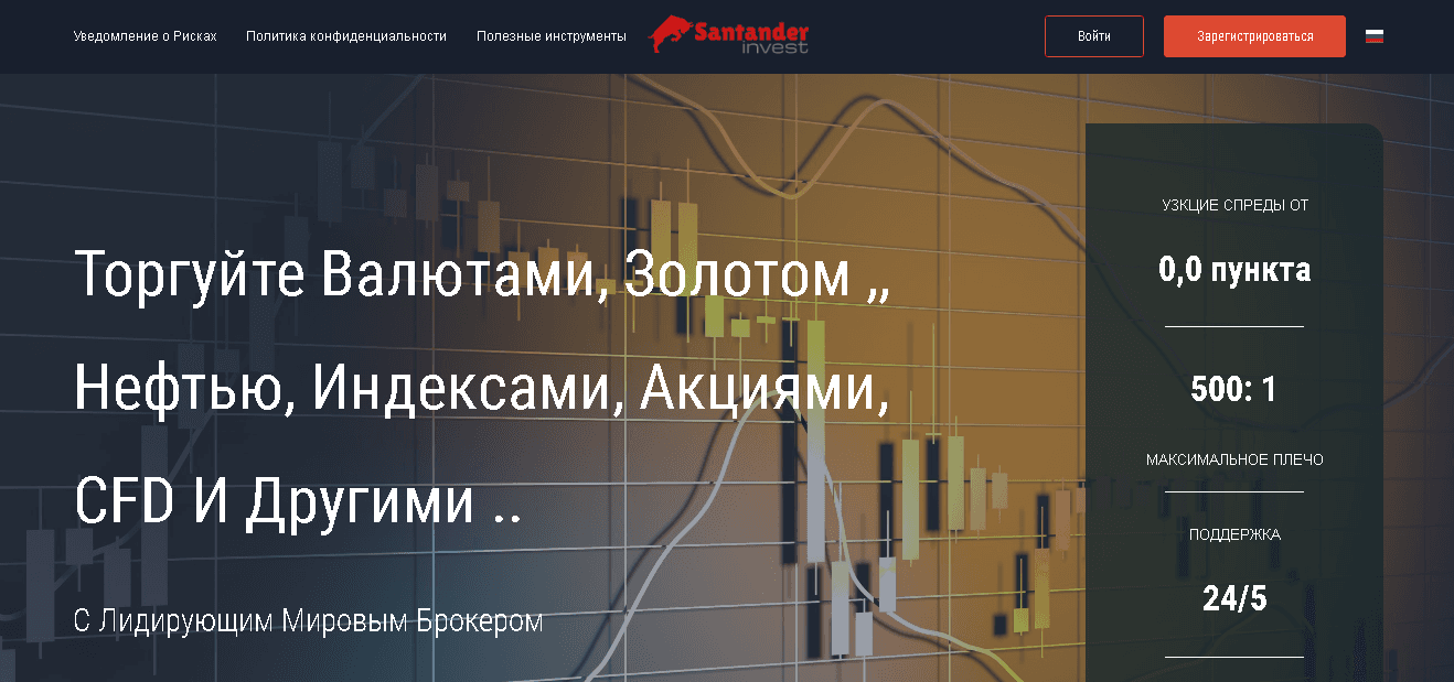 Santader Invest - торгуйте с никому неизвестным брокером мошенником