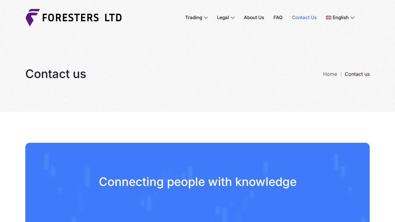 Website screenshot for https://forestersltd.com/ - 2