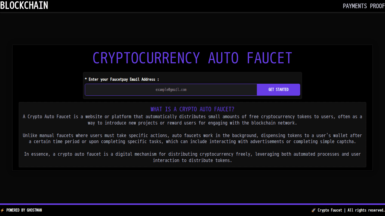 CRYPTO FAUCET - Unlimited Faucet No Timer blockchain.privatedns.org