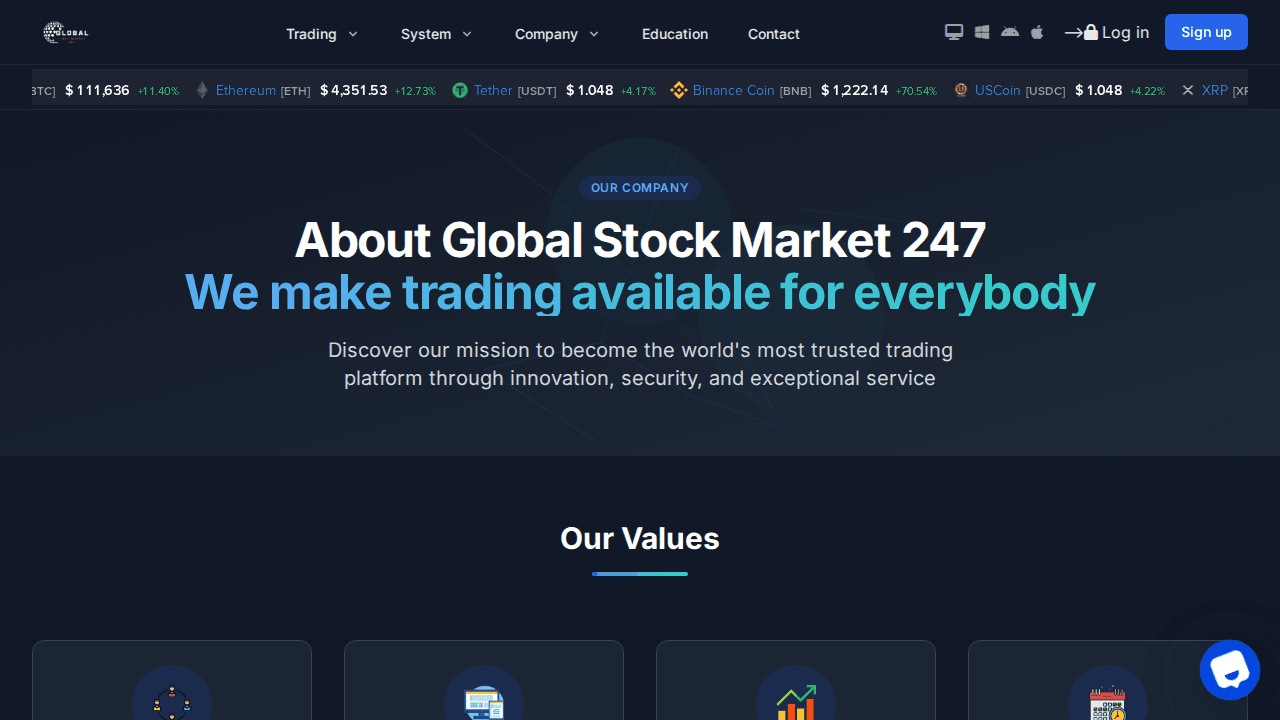 Website screenshot for https://globalstockmarket247.com/ - 3