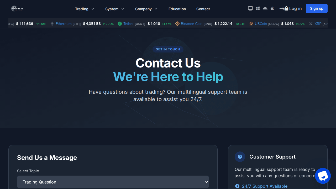 Website screenshot for https://globalstockmarket247.com/ - 2