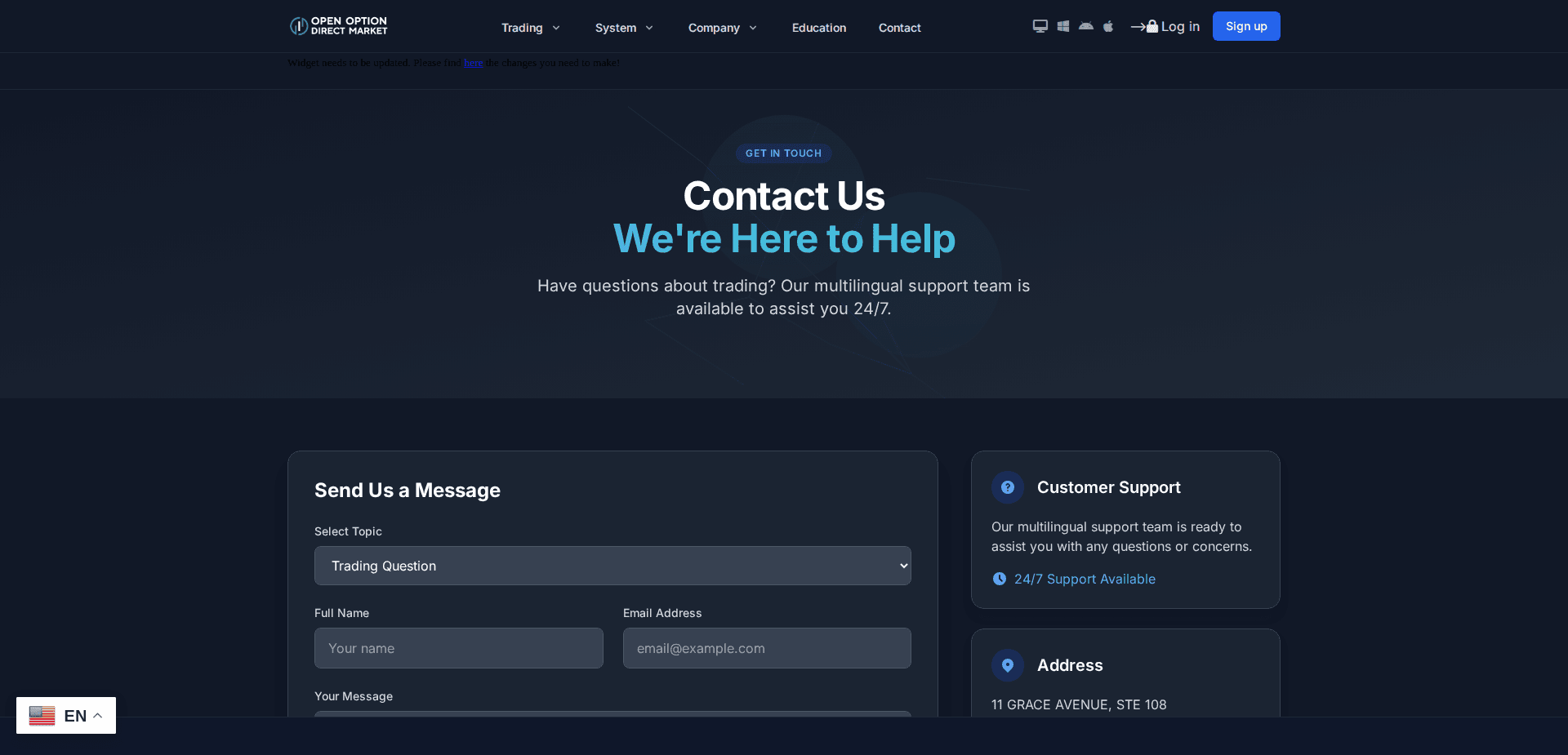 Website screenshot for https://openoptiondirectmarket.com/ - 1