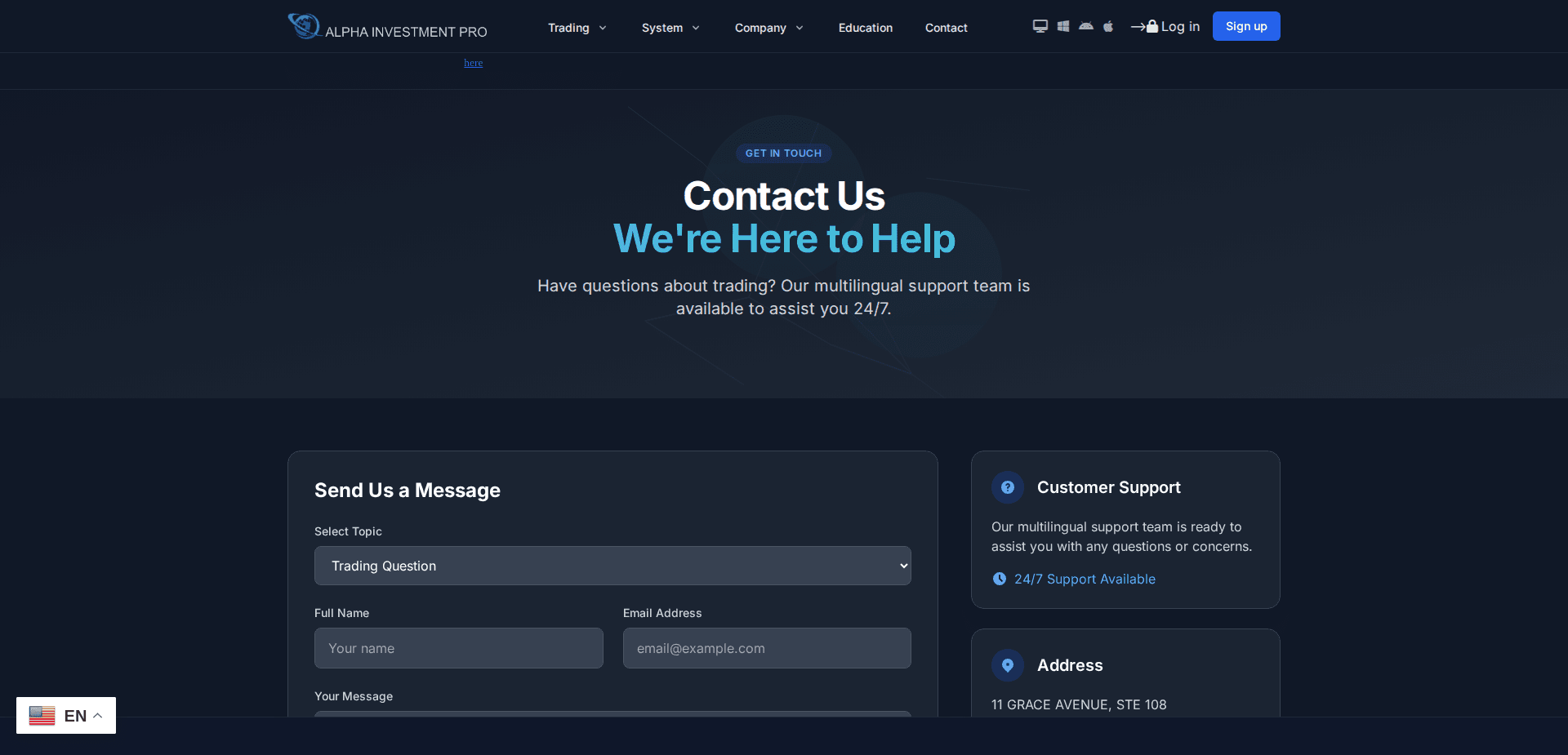 Website screenshot for https://thealphainv.us/ - 1