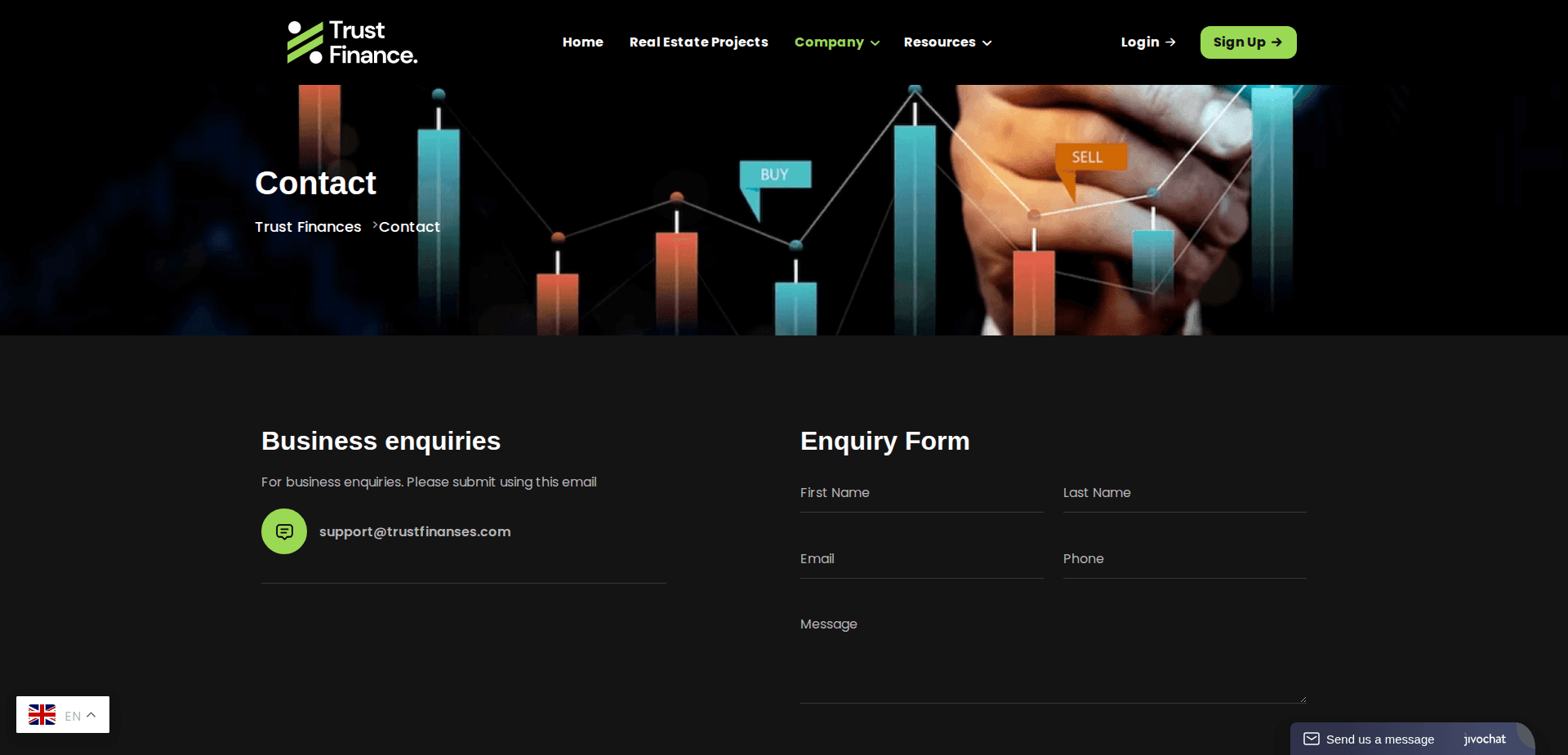 Website screenshot for https://trustfinanse.com/ - 2