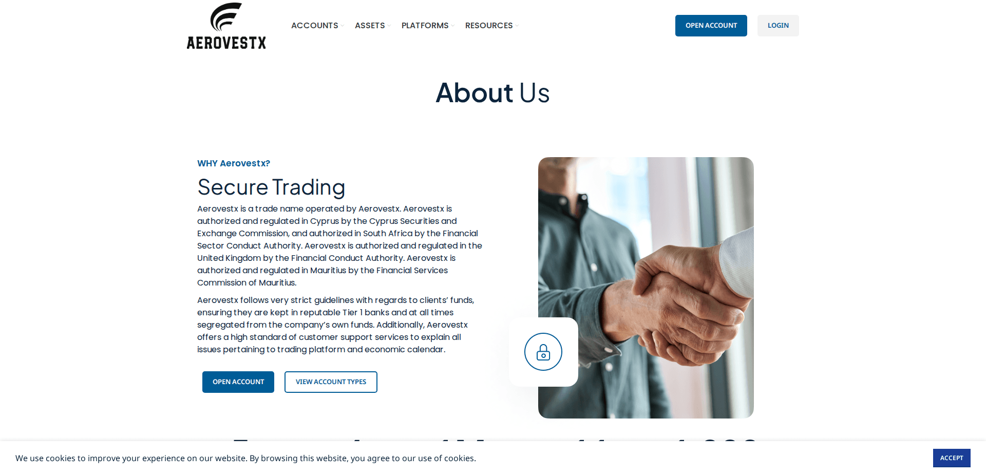 Website screenshot for https://aerovestx.com/ - 3