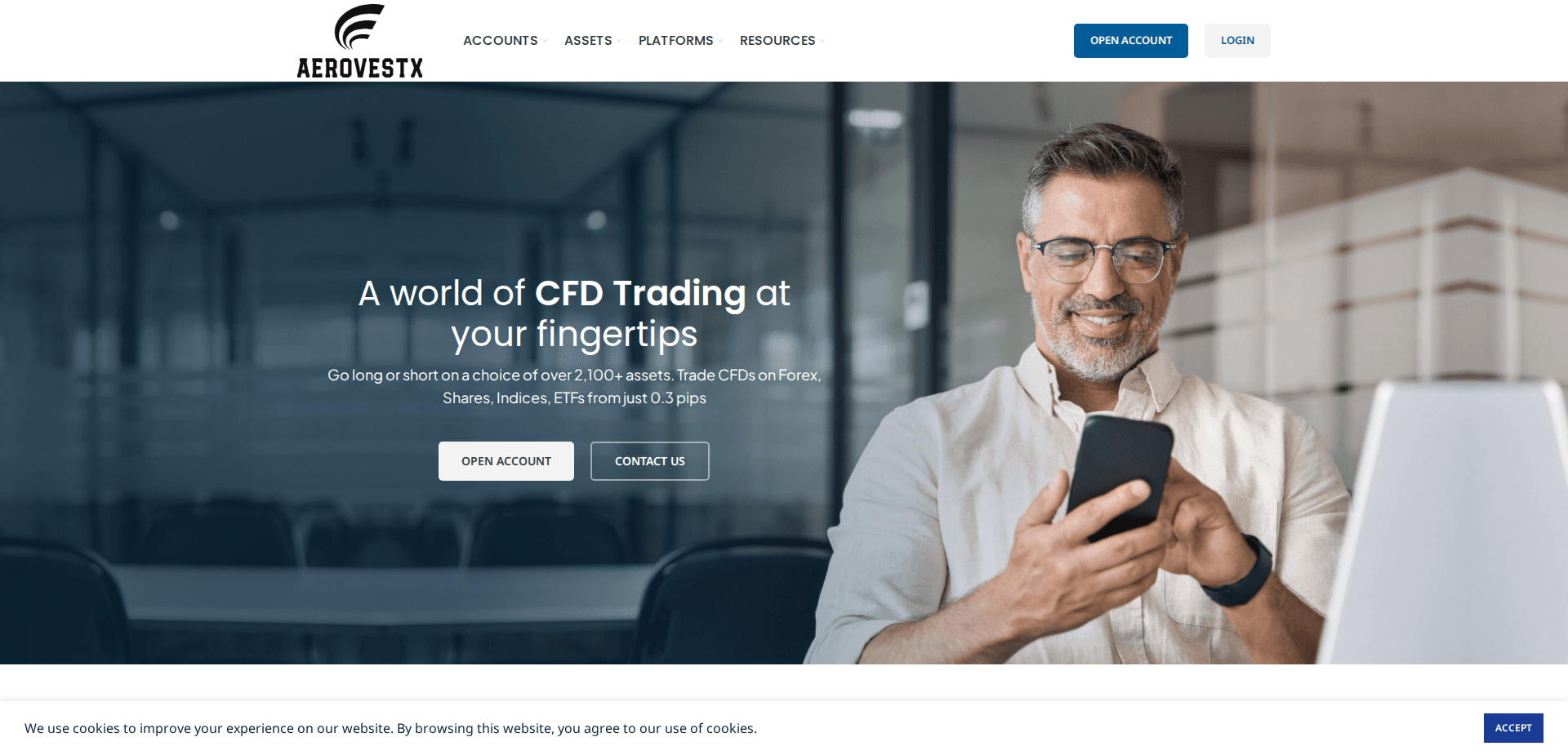 Website screenshot for https://aerovestx.com/ - 1