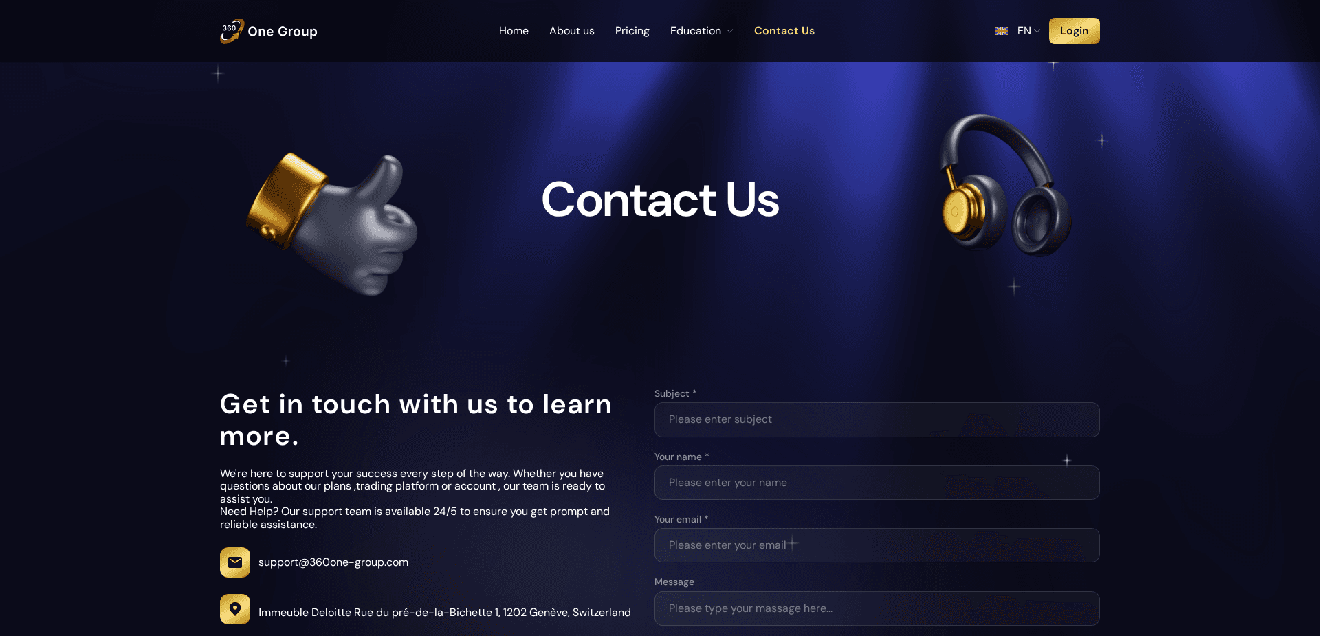 Website screenshot for https://www.360one-group.com/ - 2