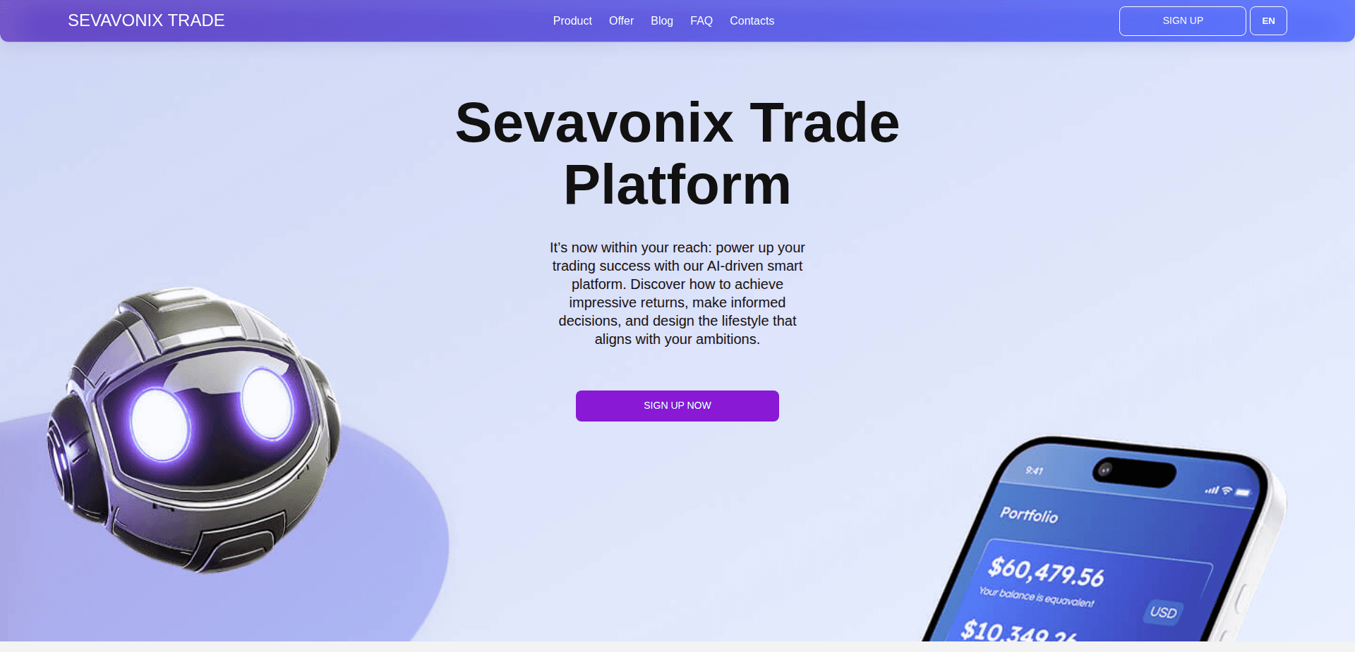 Website screenshot for https://sevavonix-trade.com/ - 1