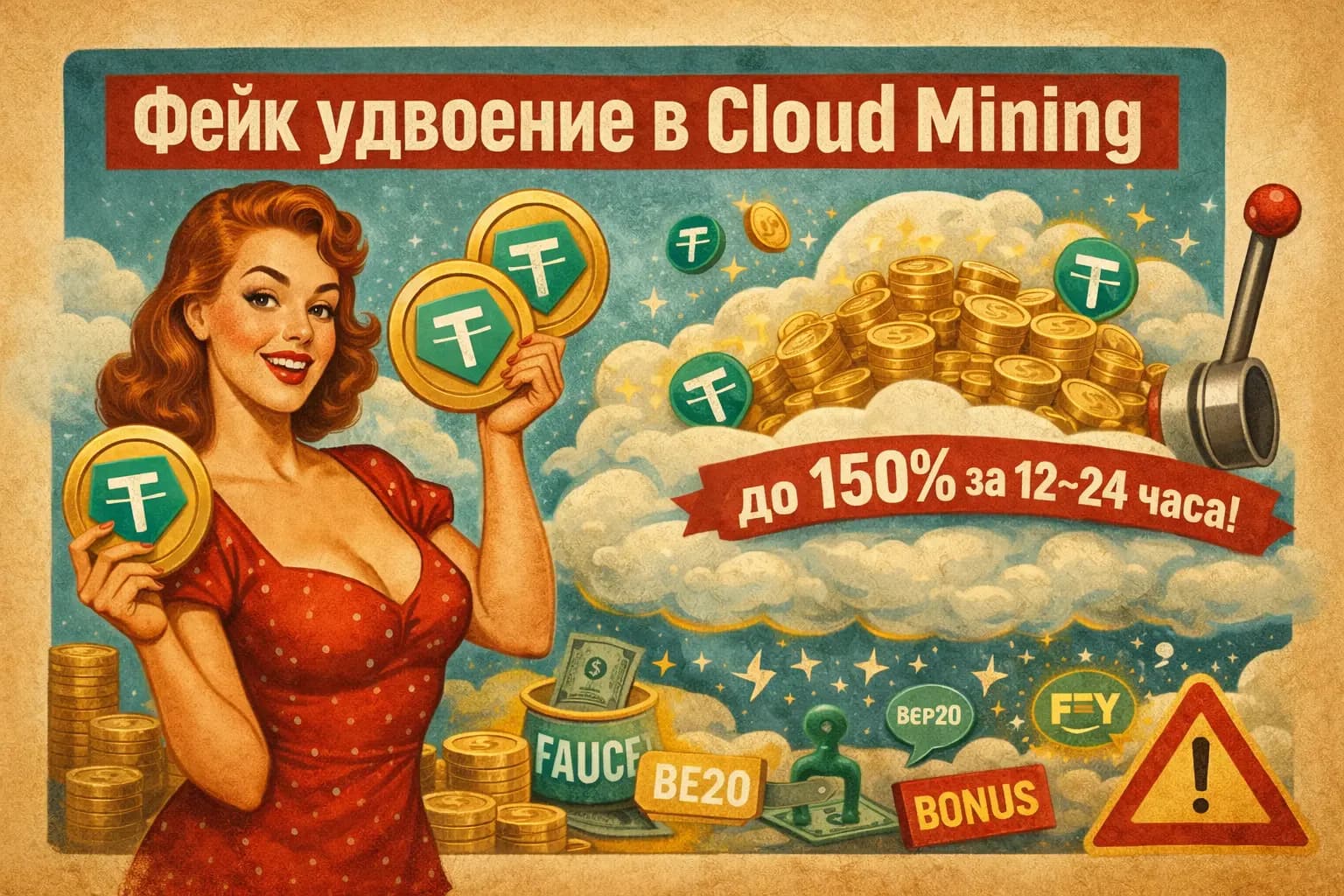 Фейк удвоение в Cloud Mining
