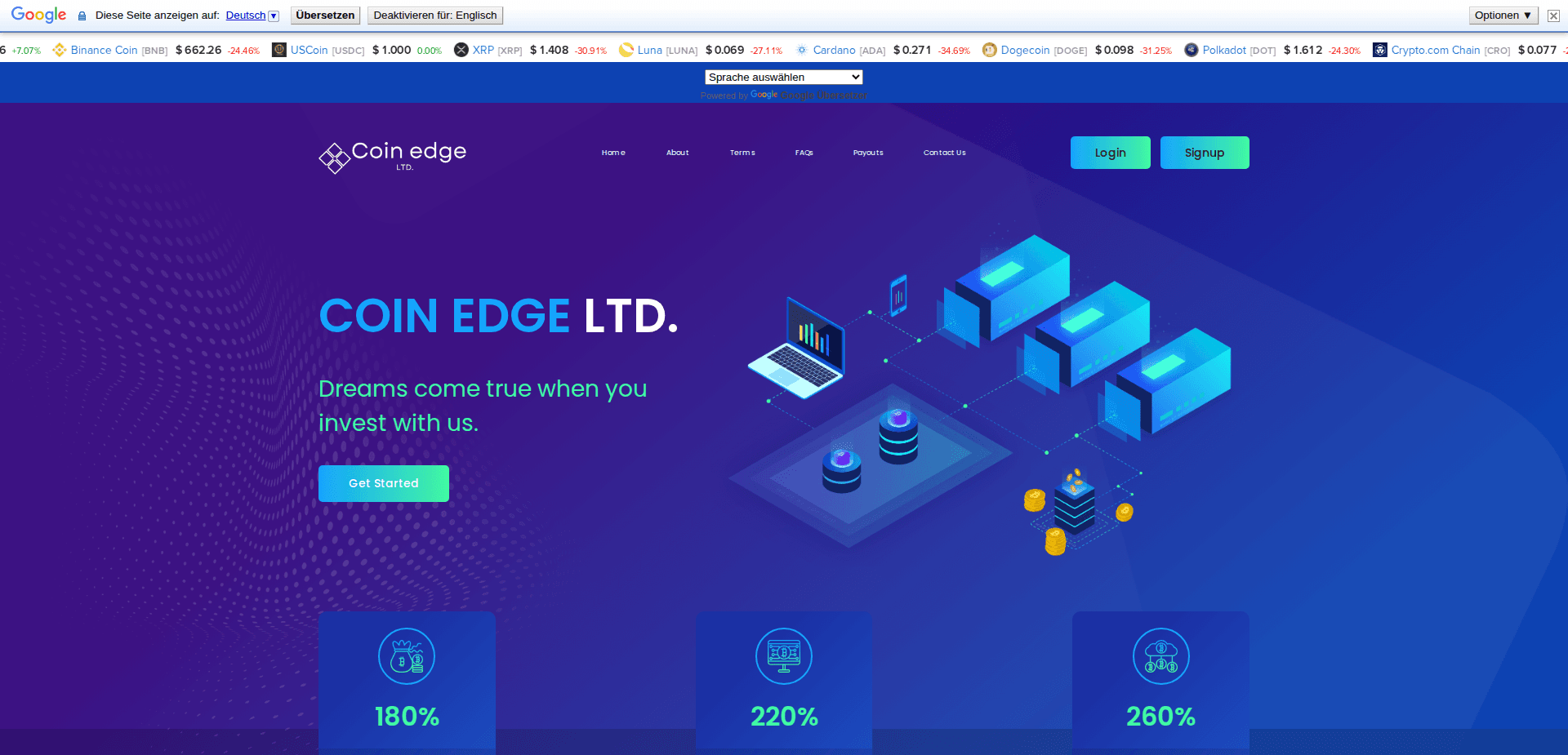 Website screenshot for https://coinedgeltd.com/ - 1