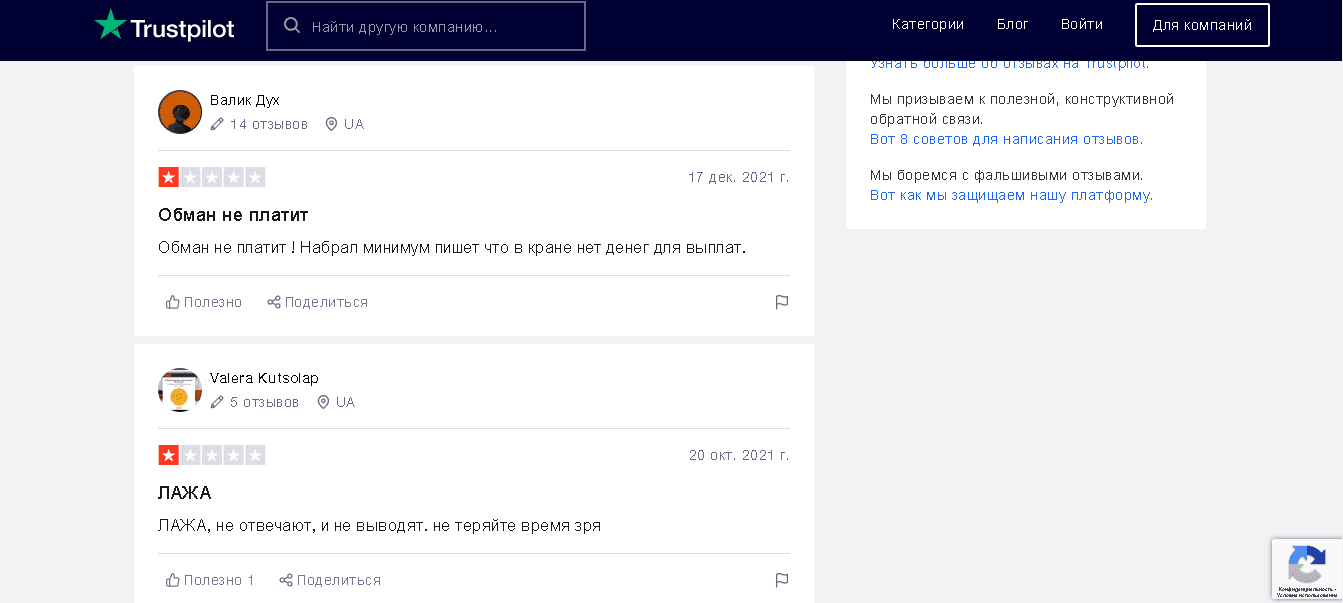 отзывы о проекте