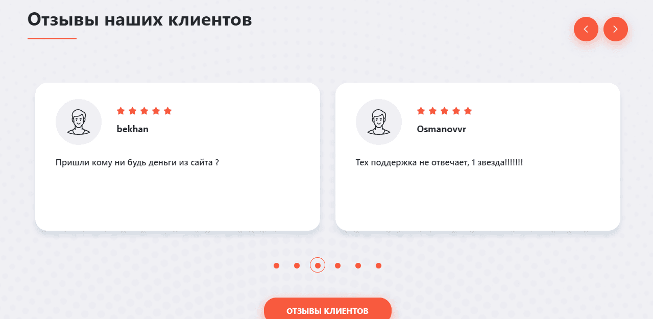 отзывы на сайте проекта о мошенниках
