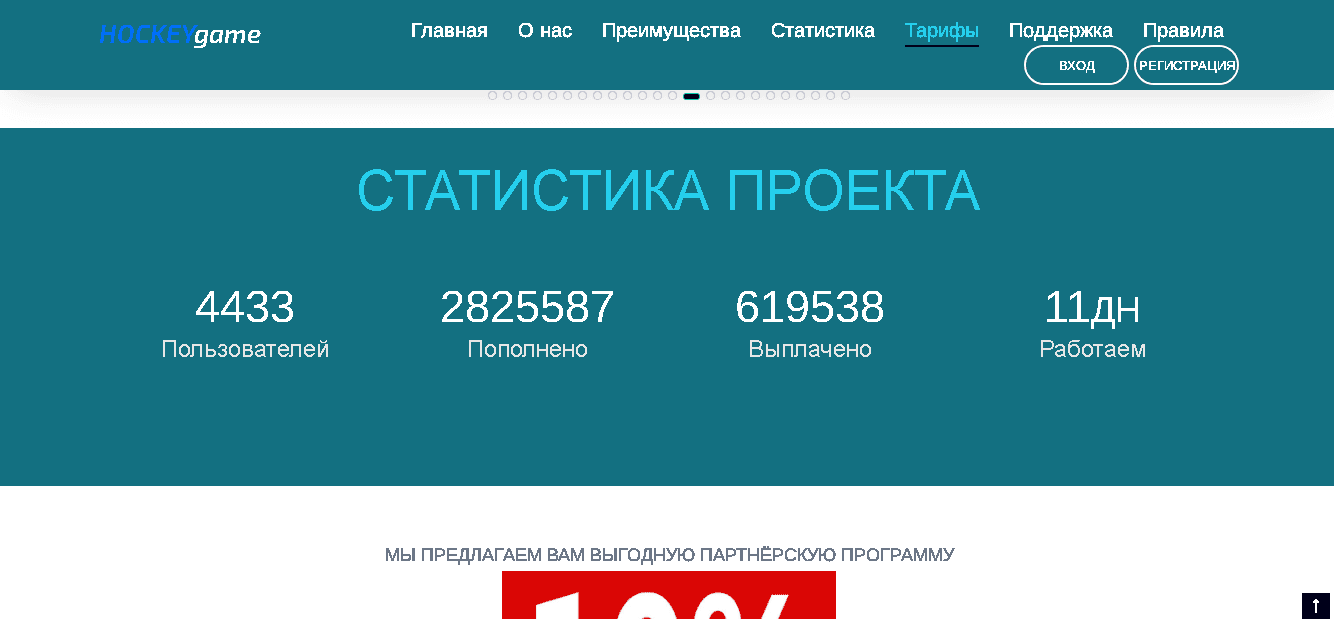 фальшивая статистика проекта на сайте