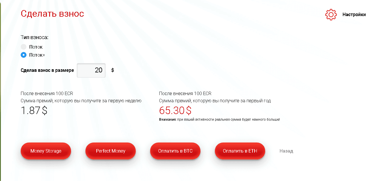 требование вклада в проект для заработка