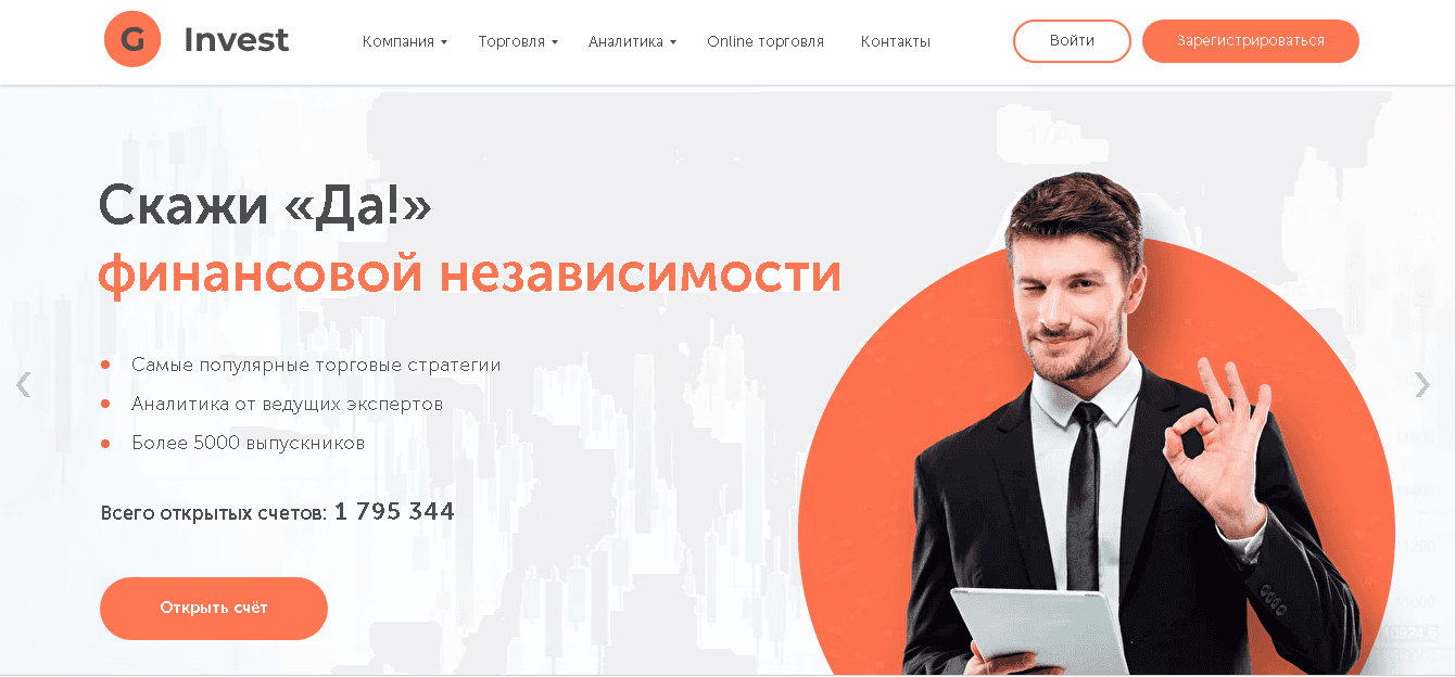 G Invest - сомнительный брокер для потери денег