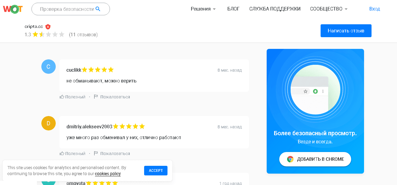 отзывы о сайте