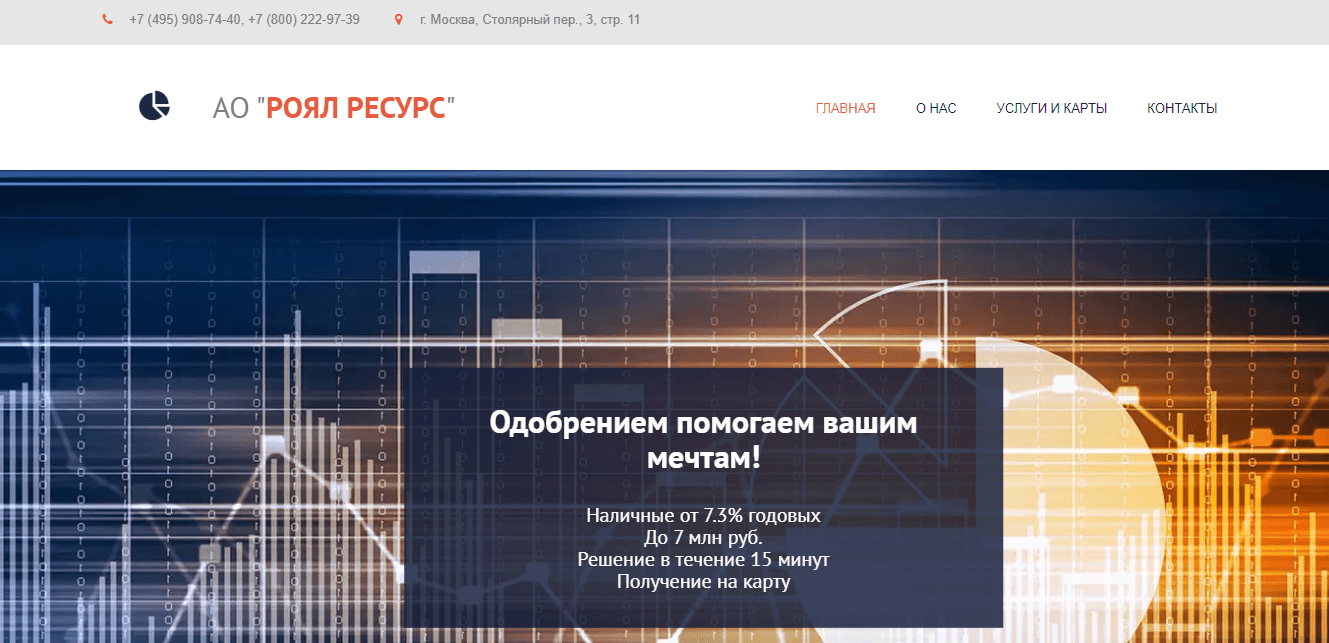АО “Роял Ресурс” - очередной липовый банк от мошенников