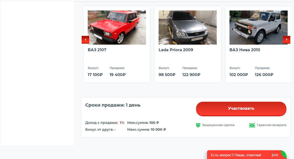 Процент прибыли на сайте