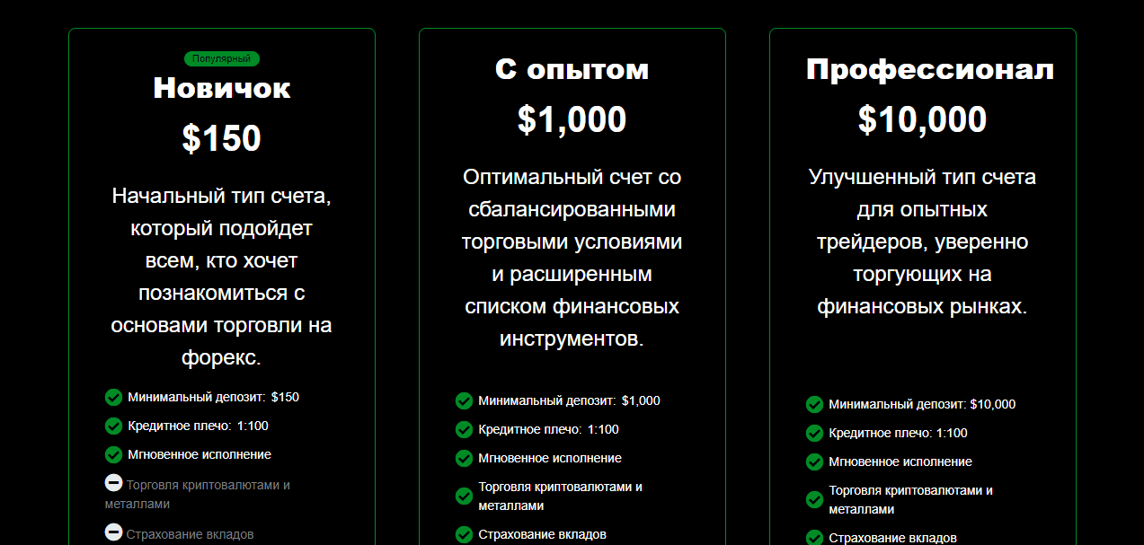 тарифы на сайте мошенников
