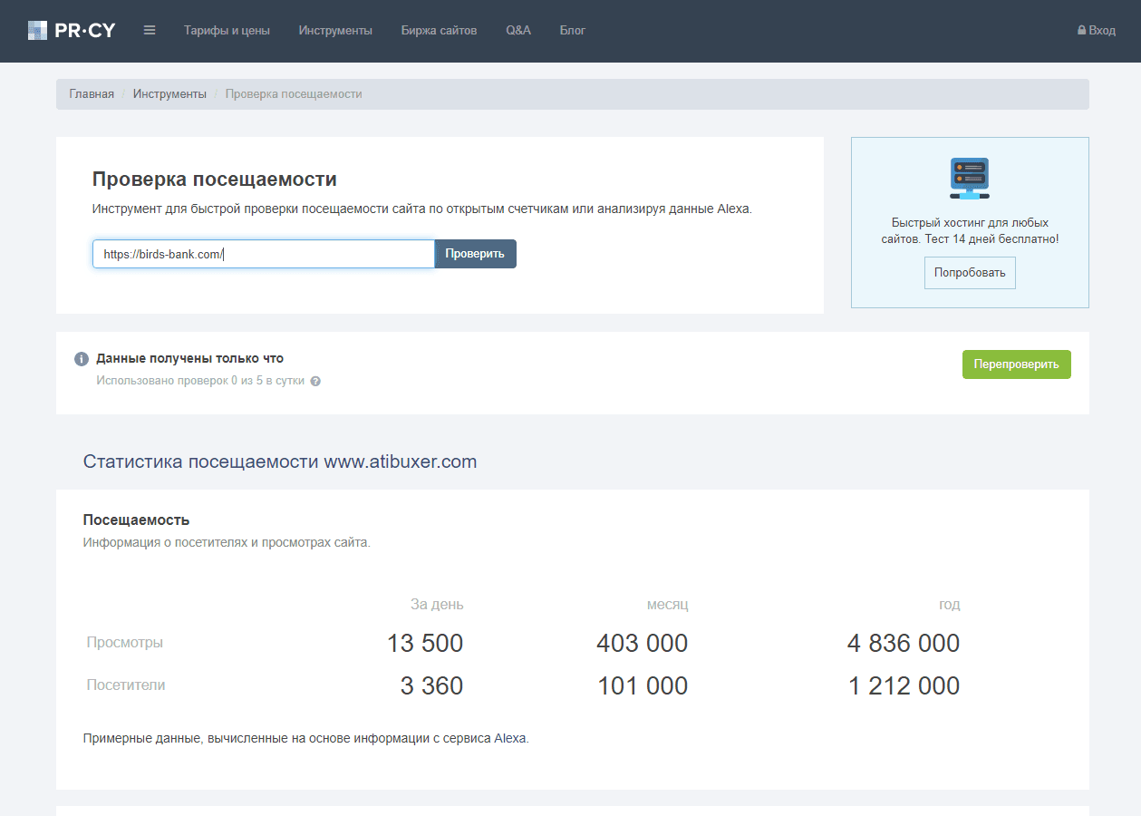 статистика сайта