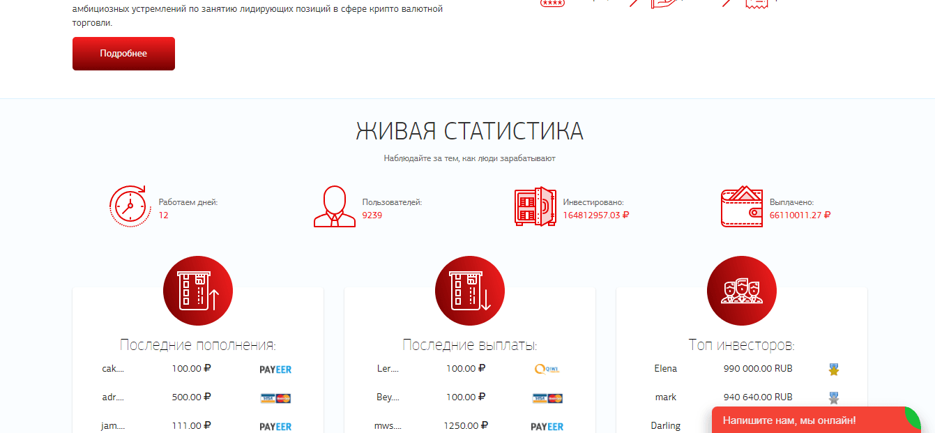 фальшивая статистика лохотрона