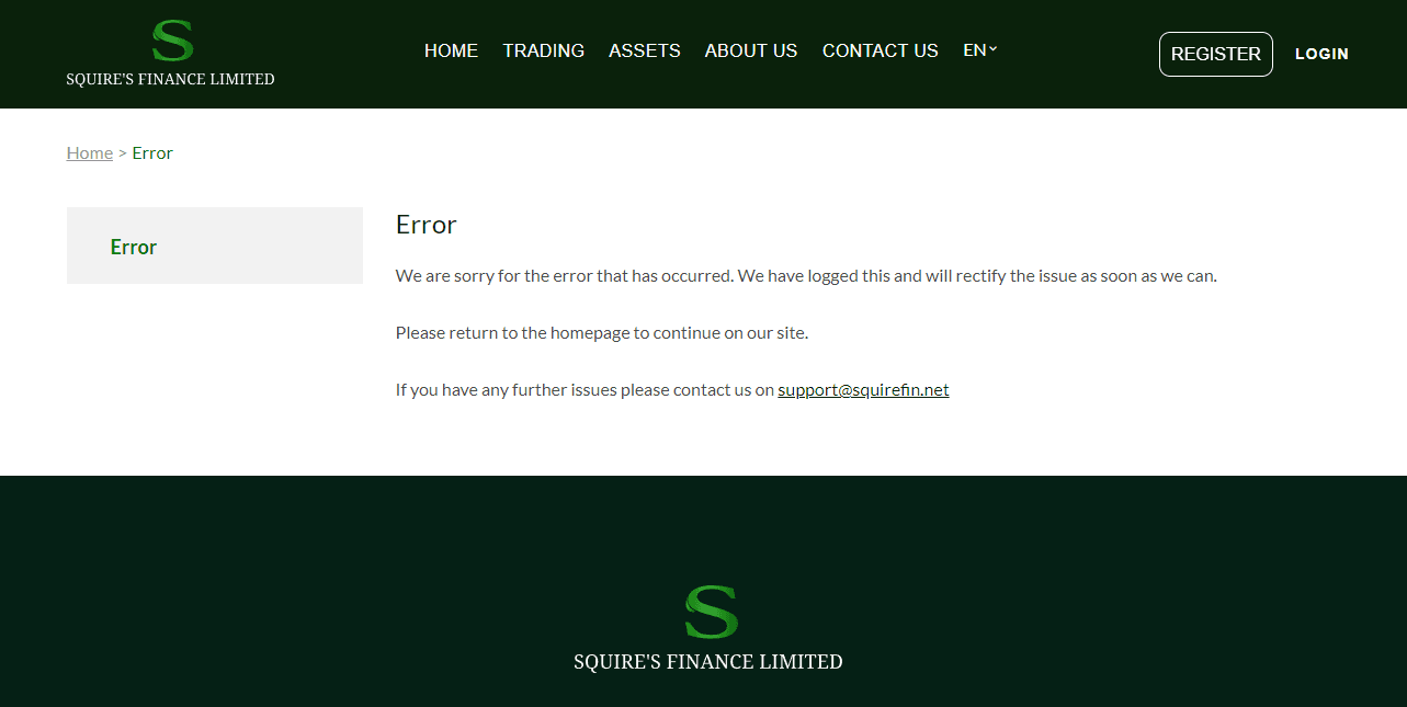 Squire's Finance Limited - очередной липовый брокер для потери денег
