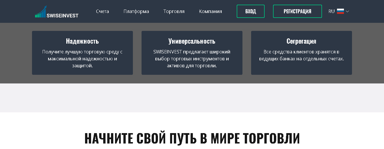 фальшивые обещания проекта SWISEINVEST
