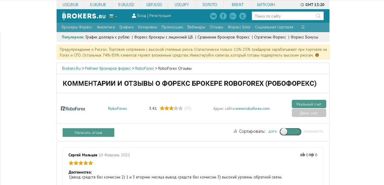 рейтинг RoboForex