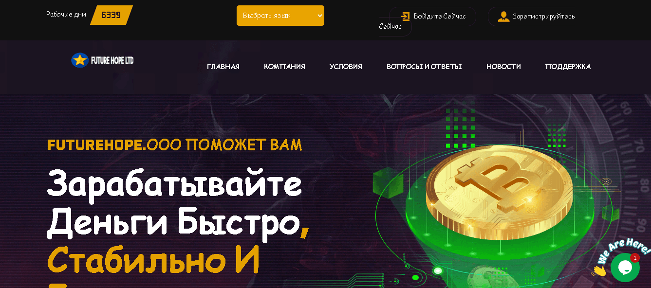 Фальшивый инвестиционный сайт мошенников