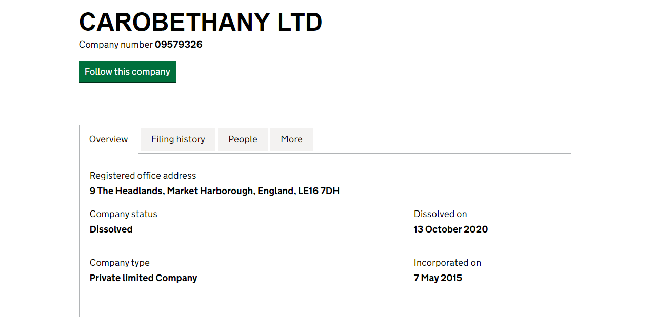 информация о компании в Великобритании