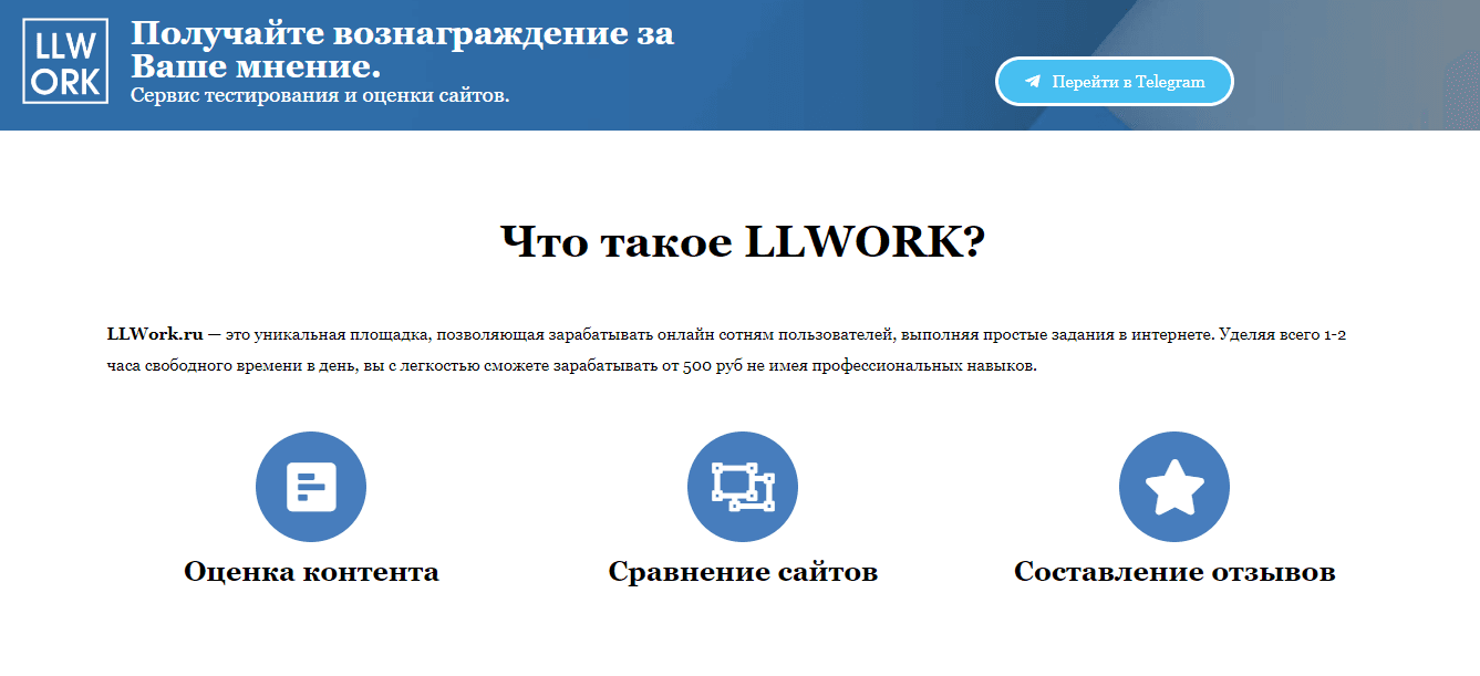 LLWork - новый мошеннический сайт для потери времени