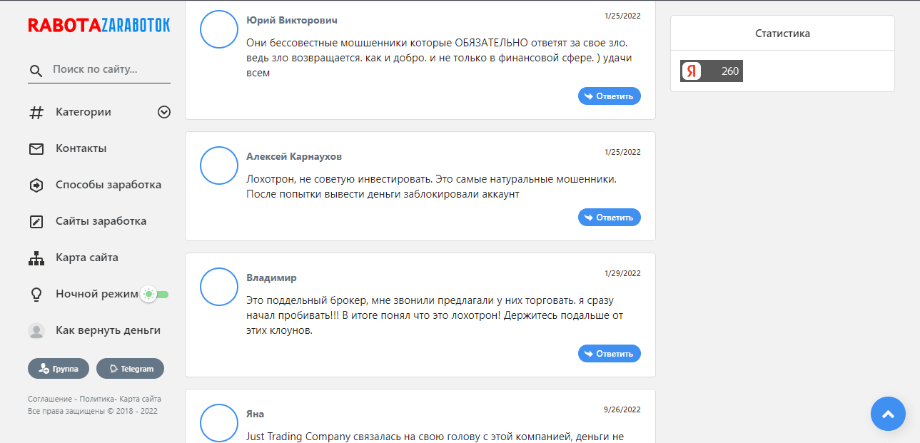 отзывы о проекте мошенников