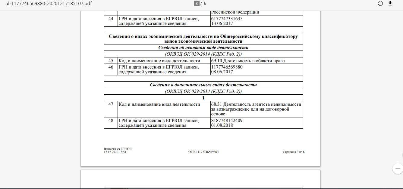 деятельность реальной компании