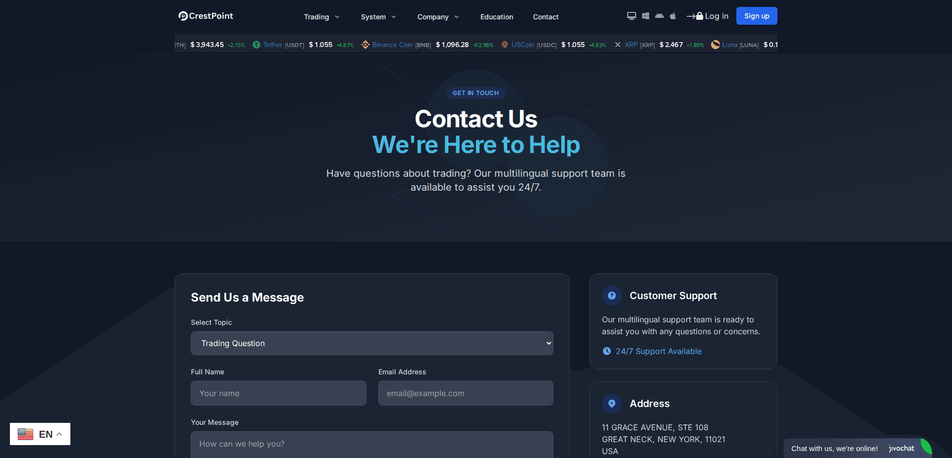 Website screenshot for https://crestpointmarket.com/ - 2