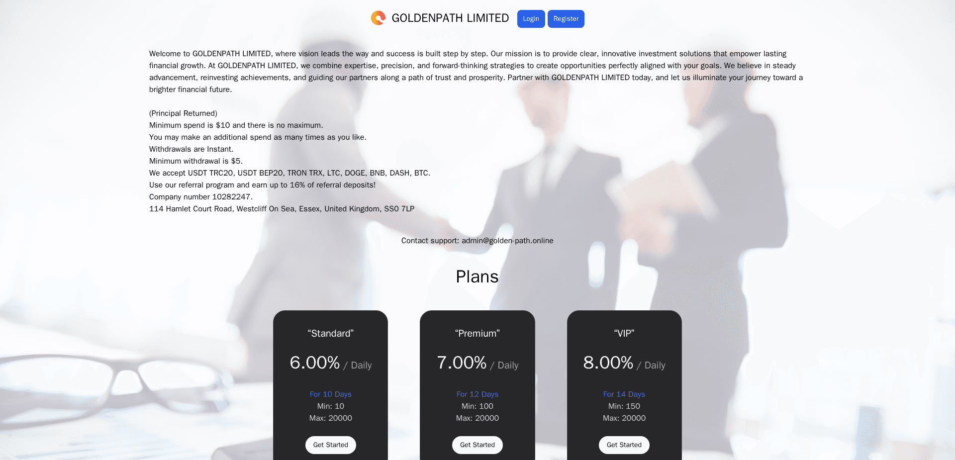 Website screenshot for https://golden-path.online/ - 1