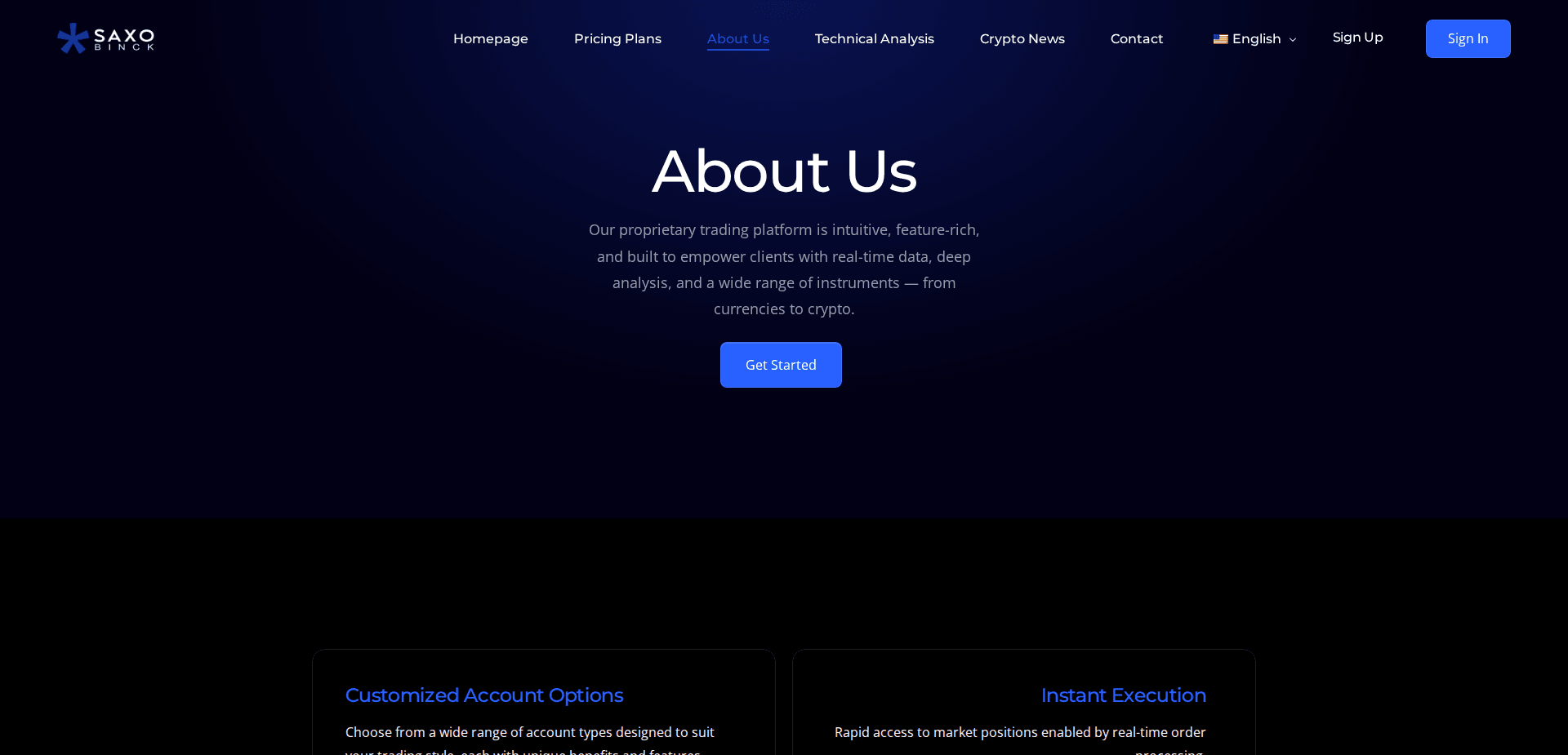 Website screenshot for https://saxobinck.trade/ - 3