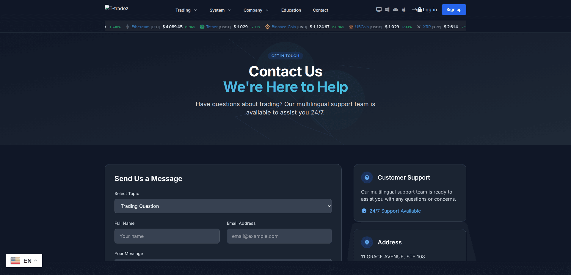 Website screenshot for https://t-tradez.live/ - 1