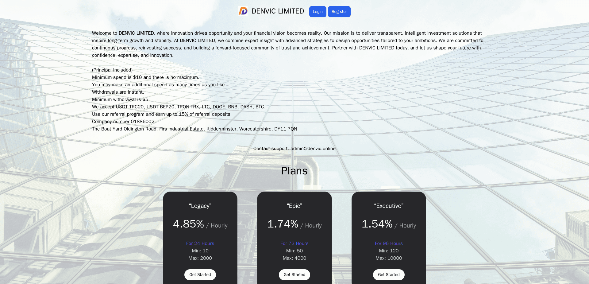 Website screenshot for https://denvic.online/ - 1
