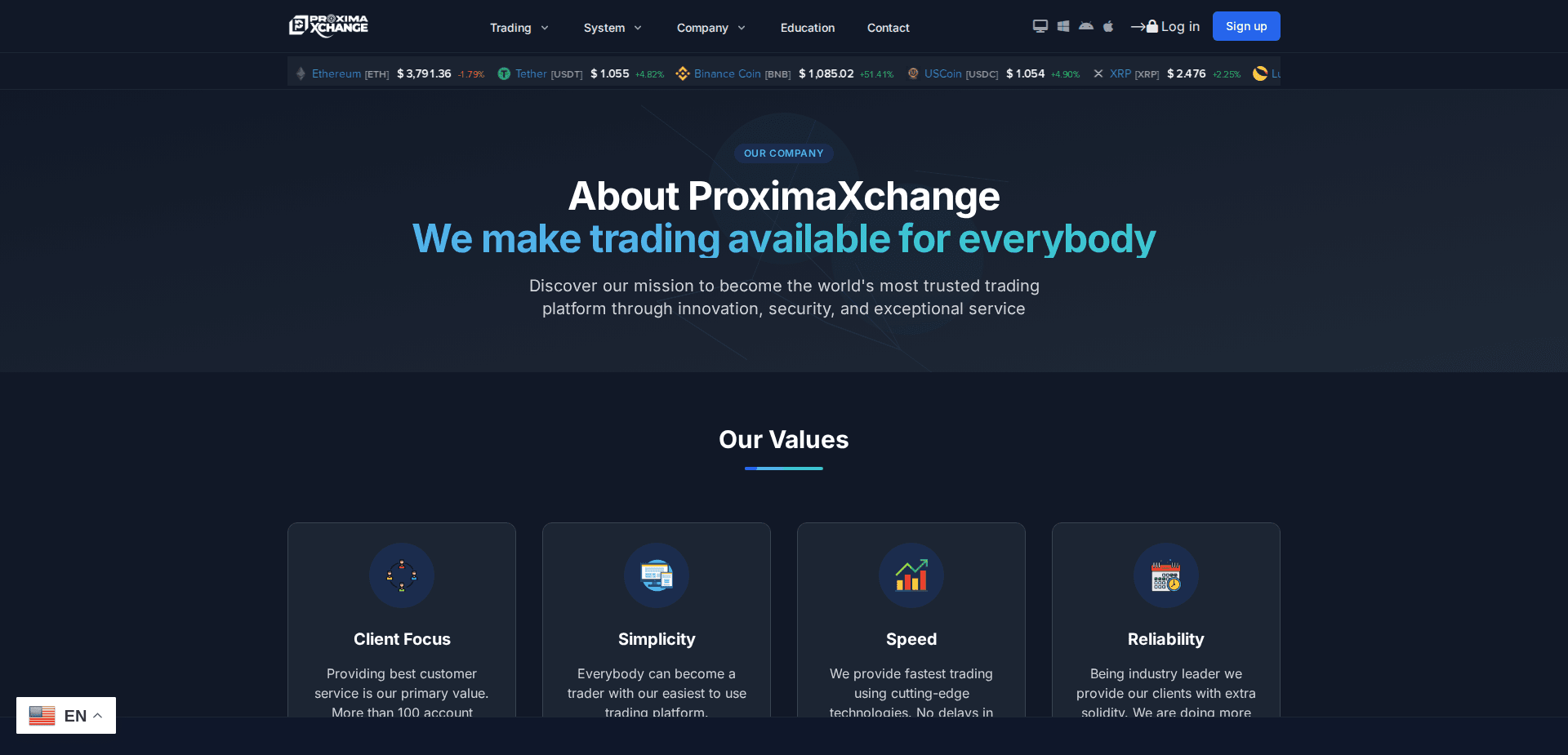 Website screenshot for https://proximaxchange.com/ - 3