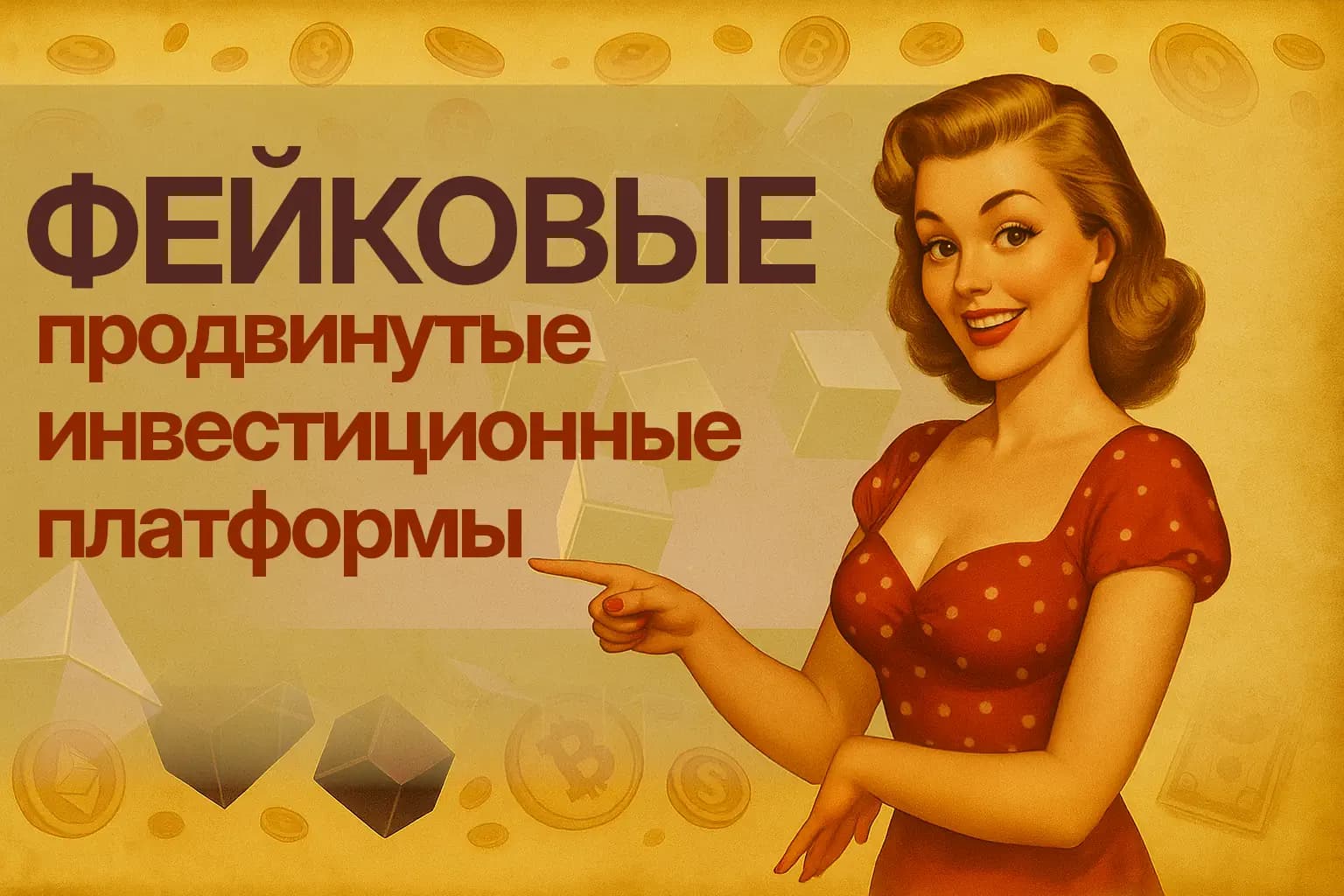 Фейк Передовая платформа для инвестиций в криптовалюту - постер