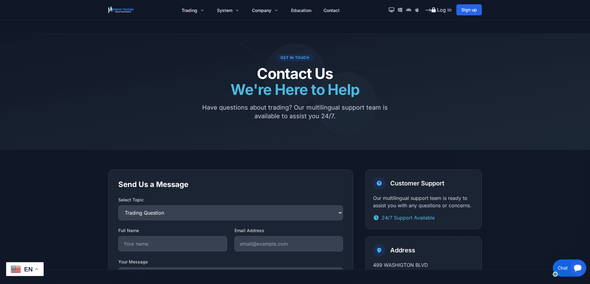 Website screenshot for https://miroidtrading.net/ - 1