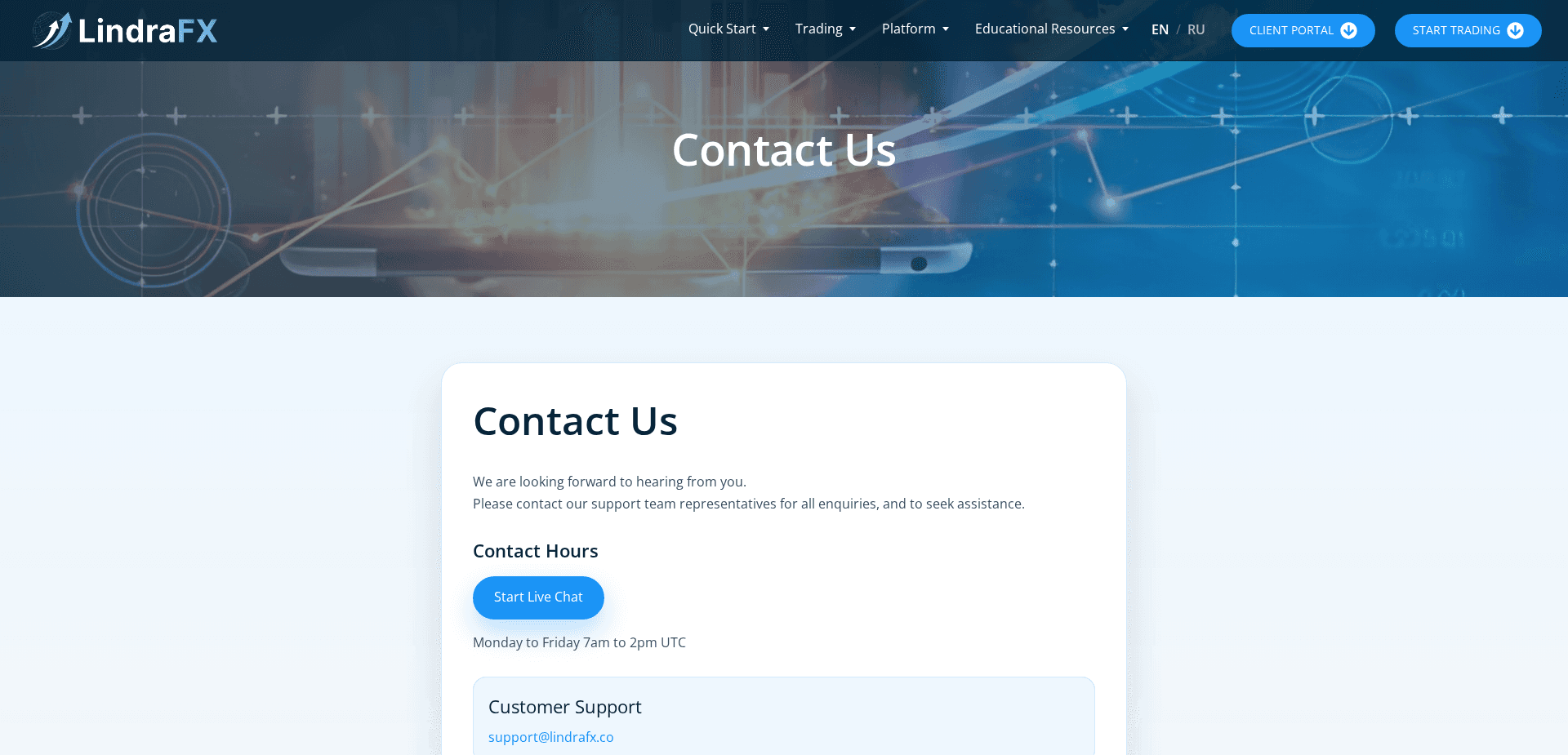 Website screenshot for https://lindrafx.com/ - 2