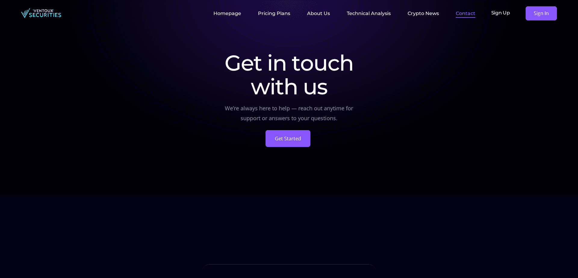 Website screenshot for https://ventouxsecurities.com/ - 2