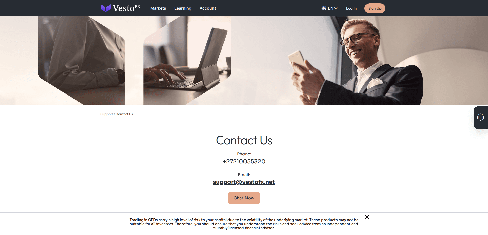 Website screenshot for https://vestofx.net/ - 2